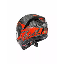 Casco Devil Carbon MN — L, negro/rojo brillo